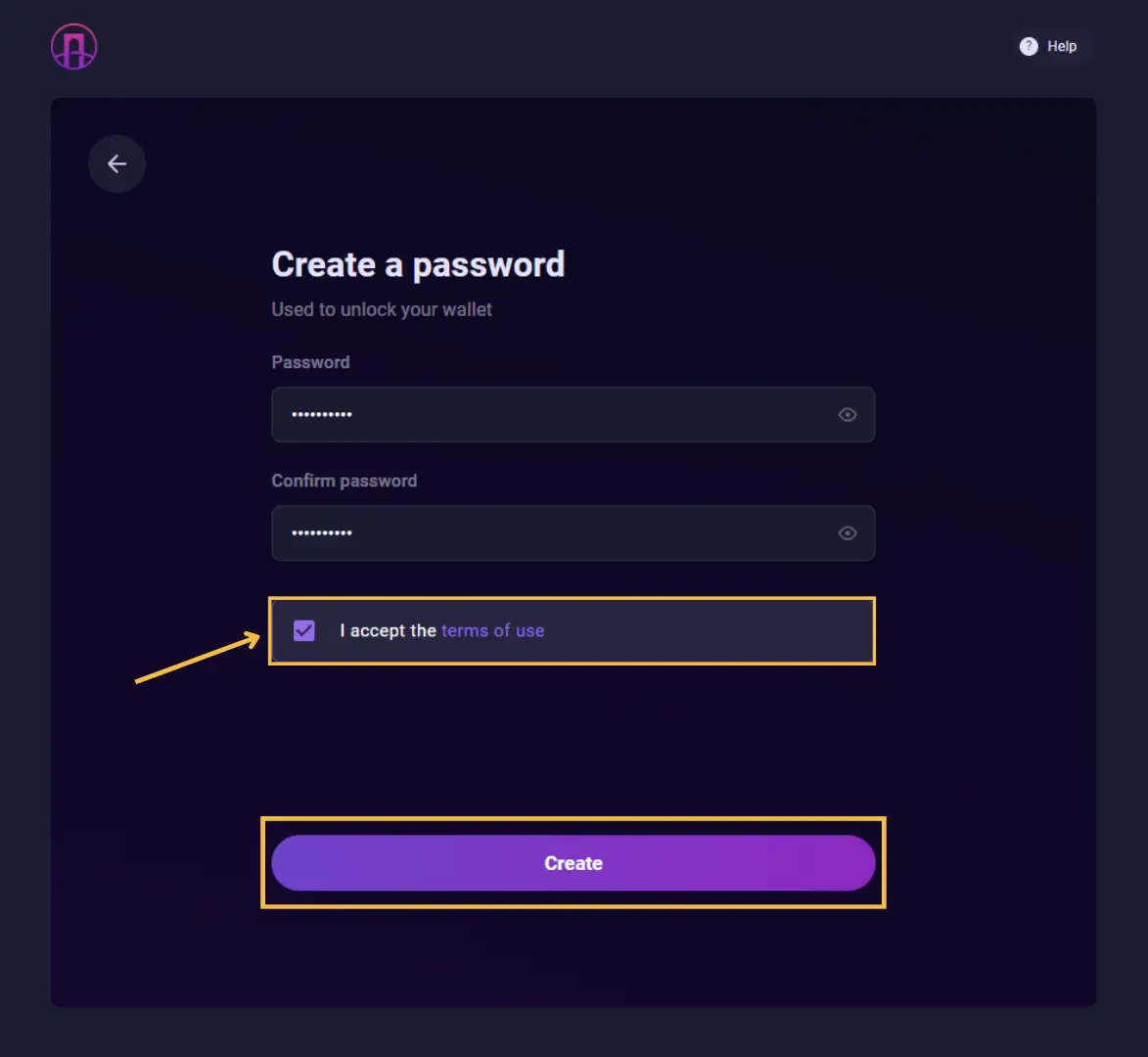 5 Create a password 