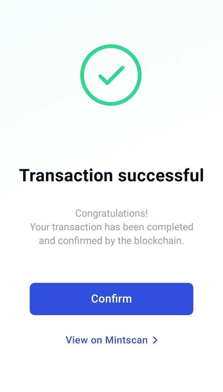 Transaction successful