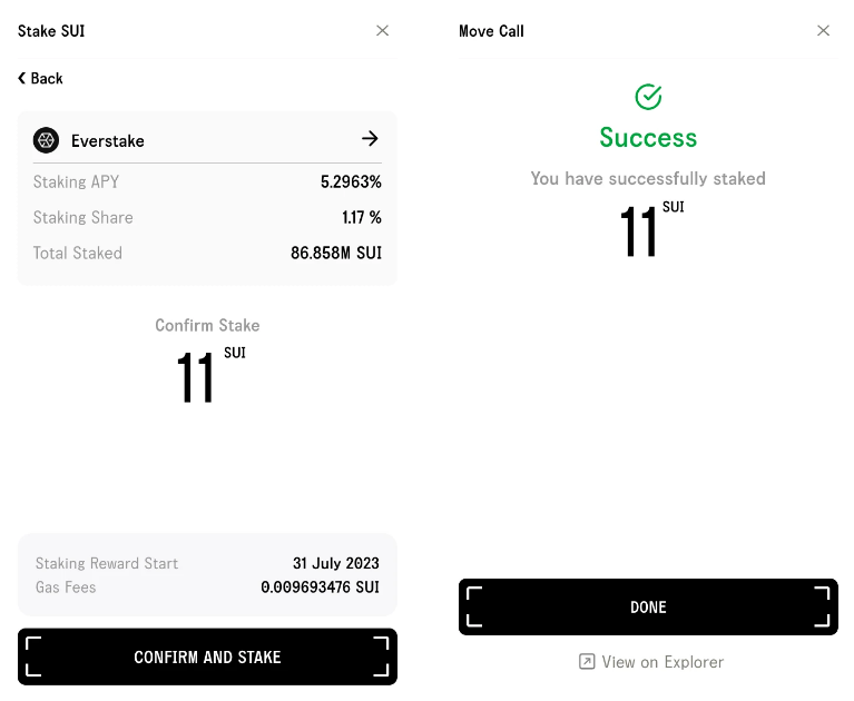 11 success your Sui tokens delegated with Everstake