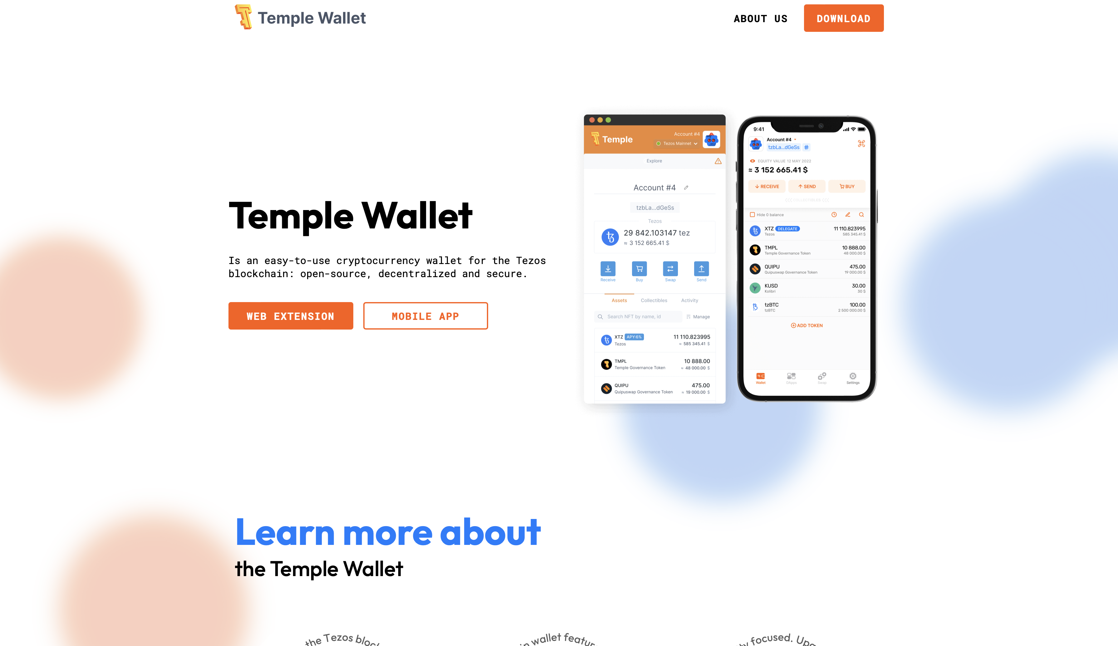 Temple Wallet website