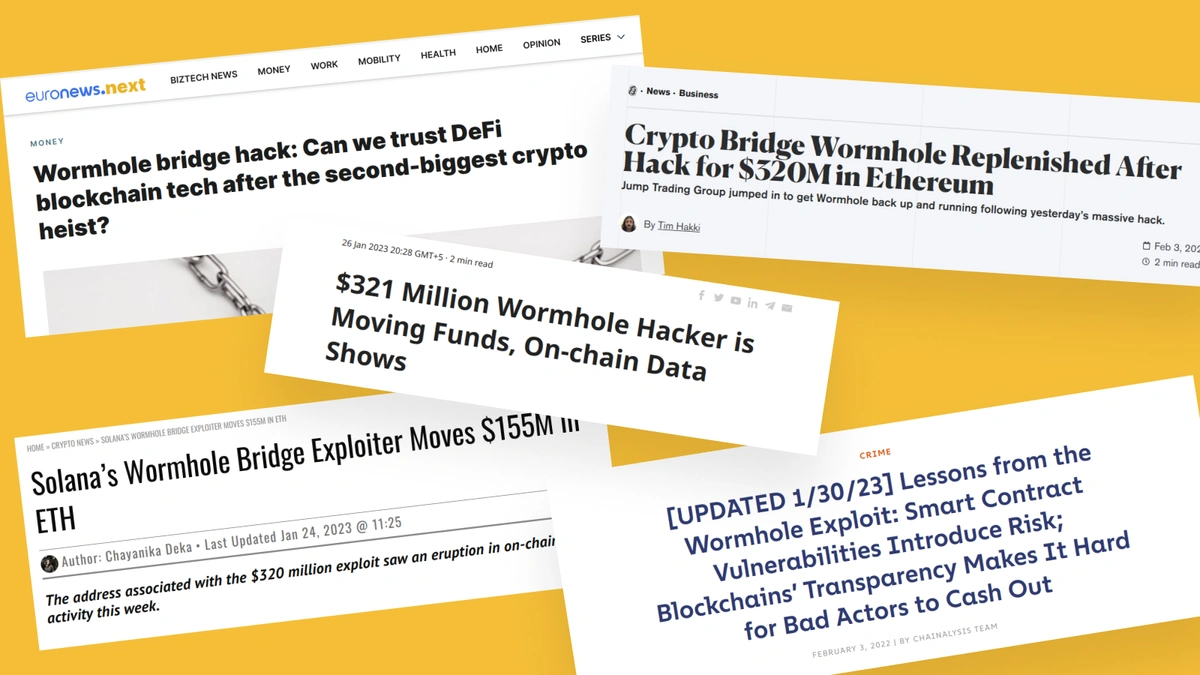 Wormhole bridge hack: news headlines
