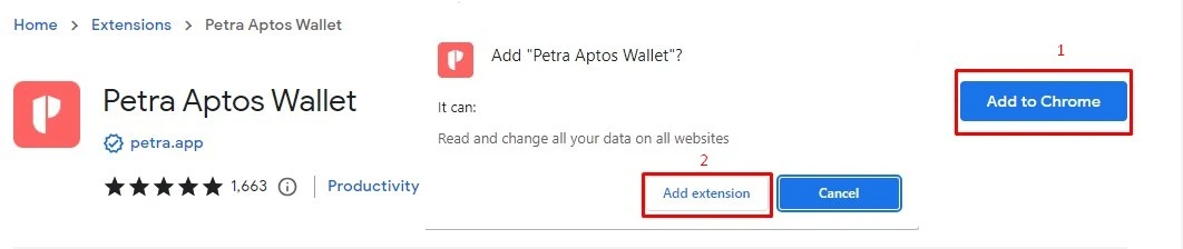 Add Petra Wallet to Chrome
