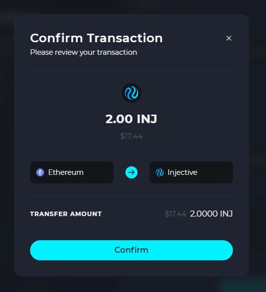 Confirm the transaction