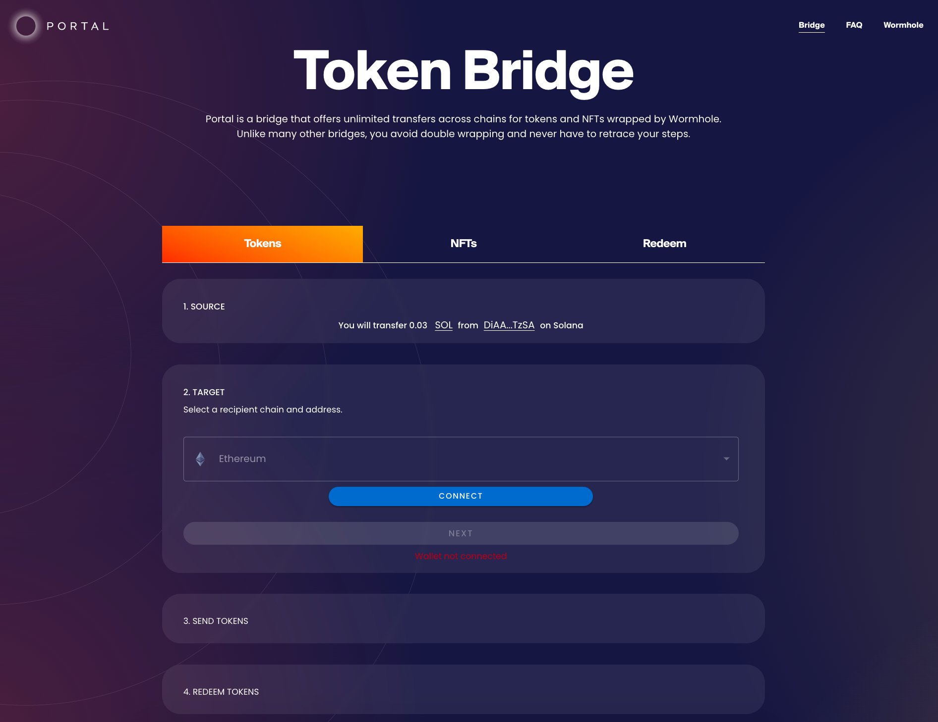 Portal token bridge: pick the target chain