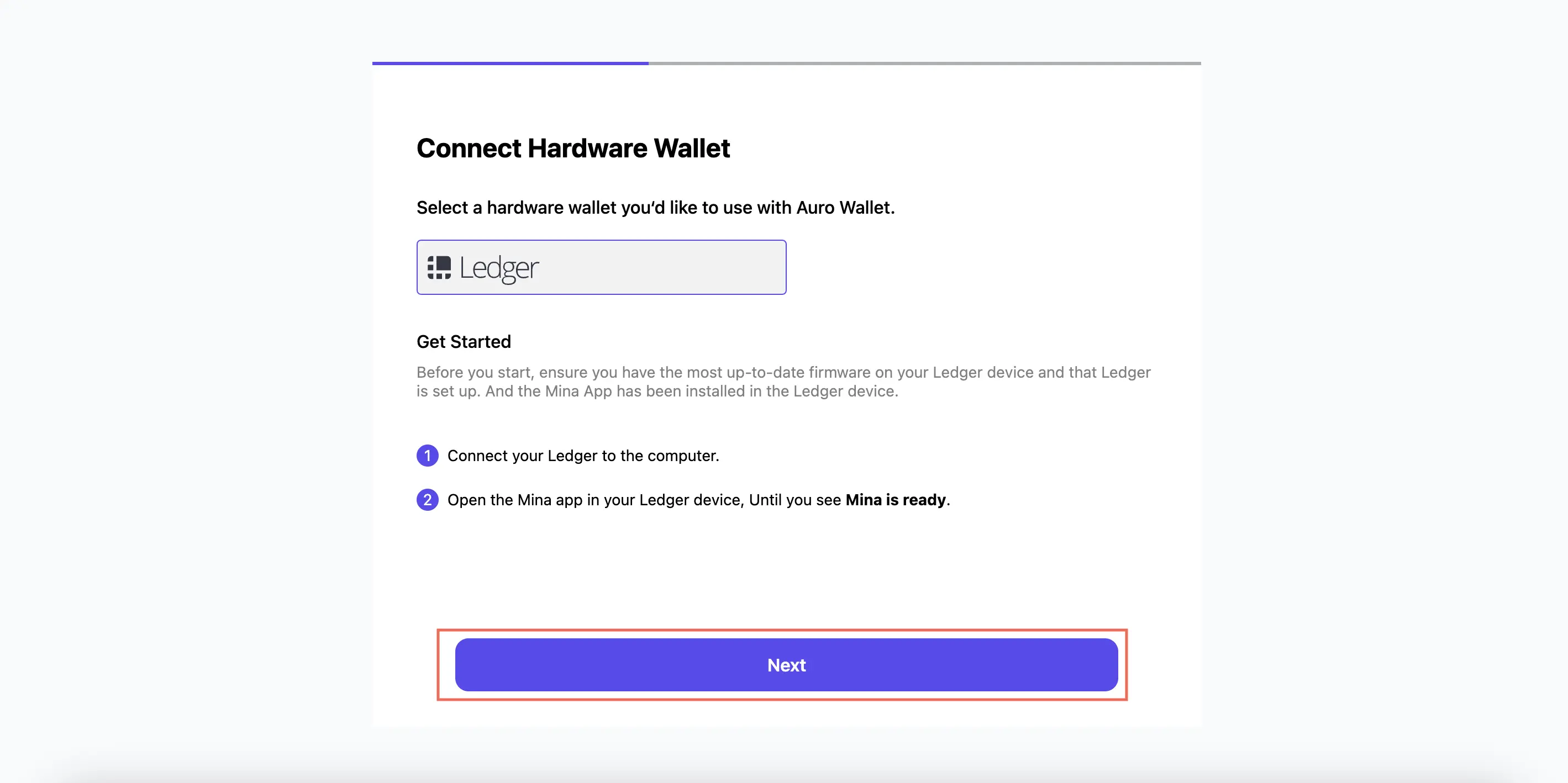 Connect hardware wallet